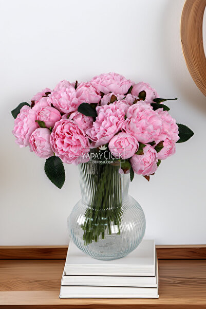 Yapay Çiçek Deposu باقة لوكس اصطناعية مسننة مكونة من 11 قطعة باللون الوردي