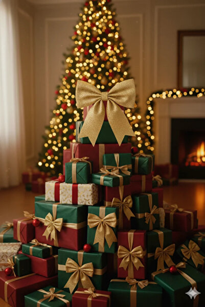 AMALFİ Χρυσή Πόρτα Επιτραπέζια Στολίδι Δέντρο Ασημί Eva Φιόγκος Διακόσμηση Χριστουγεννιάτικο Στολίδι 25 Χ 25εκ