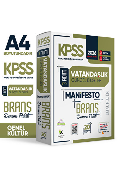 İnformal Yayınları 2026 KPSS Önlisans-Ortaöğretim 3 Adım Vatandaşlık Manifest...