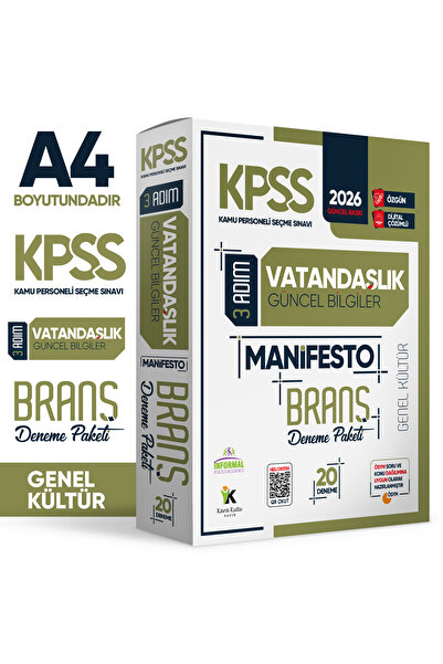 İnformal Yayınları 2026 KPSS Genel Kültür 3 Adım Vatandaşlık Manifesto 20li D...