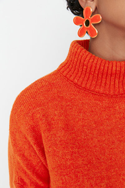 Trendyol Collection Pulover de tricotaj portocaliu cu textura moale - TWOAW23KZ00469