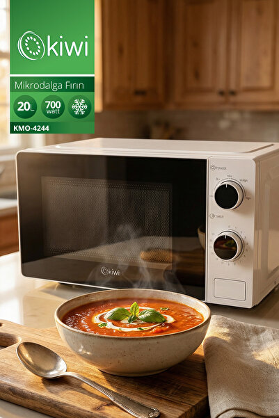 Kiwi KMO-4244 Mikrodalga Fırın | 20L Kapasite, Defrost, 5 Kademeli Güç