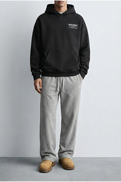 ablukaonline Ανδρική φόρμα πλυσίματος με ελαστική μέση κανονική εφαρμογή ανοιχτό γκρι