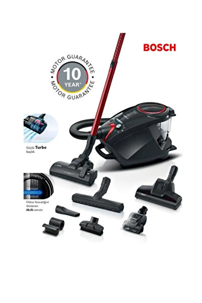 Bosch Ecil Hayvan &Turbo Başlık Güçlü Motor, Toz Torbasız Süpürge Hijyenik Te...