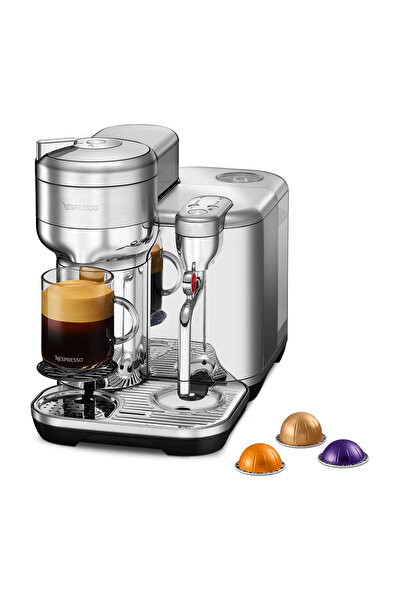 Nespresso نسبريسو فيرتو كرياتيستا GCV5 ماكينة تحضير القهوة بالكبسولات، مع عصا تبخير الحليب الأوتوماتيكية لفن الاتيه والكابتشينو، تحضر 7 أحجام أكواب للقهوة السوداء، 2 لتر، ستيل