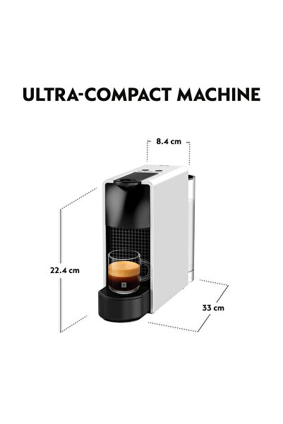 Nespresso Essenza Mini C30 Espresso Capsule Coffee Machine, 0.6 L, 19 Bar Pressure, Silver