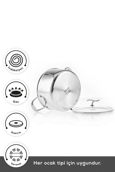 Karaca Plasma Steel 3Ply Fireproof Non-Stick Steel Pot 28 cm