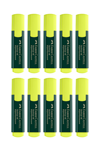 Faber Castell قلم تحديد أصفر 1548، عبوة من 10 قطع، ألوان نابضة بالحياة ولامعة...