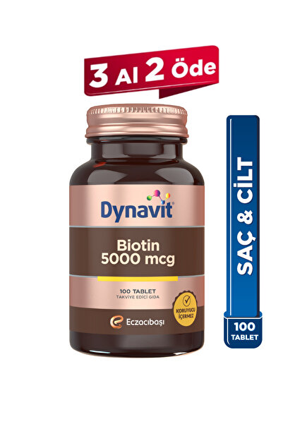 Dynavit Biotin 5000 Mcg 100 Tablets - Hair & Skin