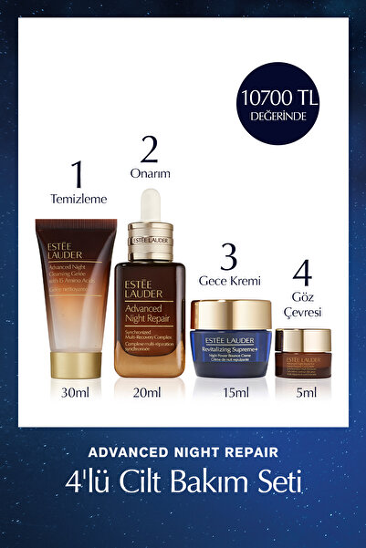 Estee Lauder Advanced Night Repair 4'lü Cilt Bakım Seti - Serum 20ml + Temizleme 30ml+ Göz Kremi 5ml + Krem 15ml