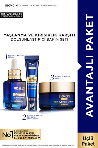 Bioxcin Age Reverse Kırışıklık Karşıtı Krem + Serum + Göz Kremi