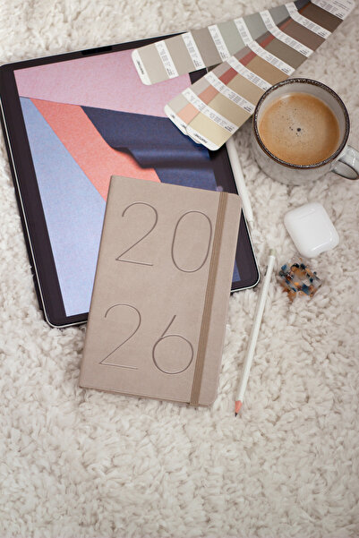 Matt Notebook 2026 Έτος 13x21 cm Ημερολόγιο Μπεζ
