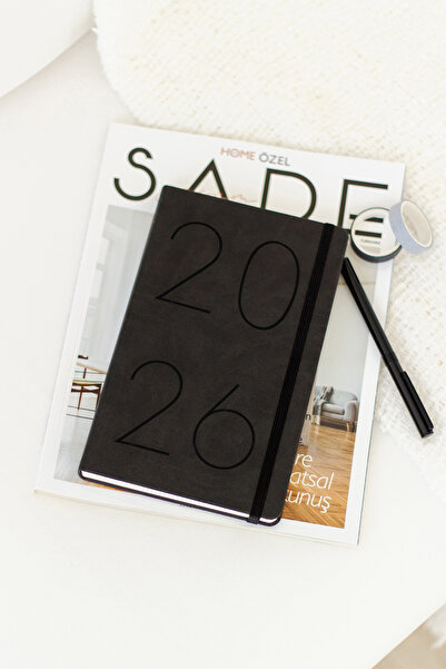 Matt Notebook 2026 Година 13x21 см Дневен дневен ред Черен