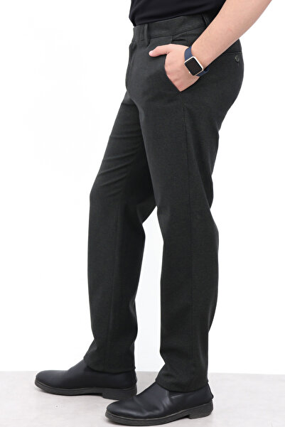 Trendyol Collection Ανδρικό υφασμάτινο παντελόνι Anthracite TMNAW26PL00028