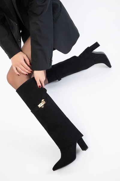 SOHO Чорні замшеві жіночі черевики та ботильйони 21216