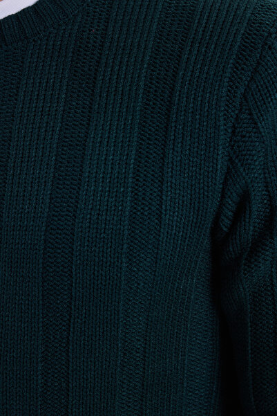 Tudors Ανδρικό πράσινο πουλόβερ με κανονική εφαρμογή και κορδόνι με στάνταρ εφαρμογή