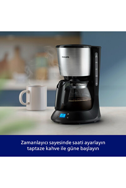 Philips Filtre Kahve Makinesi, 1,2 Lt, Otomatik Kapanma, Cam Demlik, Kolay Doldurma, Zamanlayıcı, HD7459/20