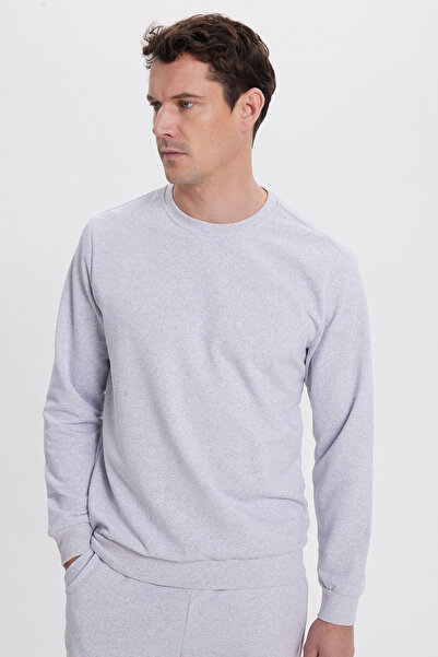 Tudors Ανδρικό σετ αθλητικής φόρμας από βαμβακερό 2 νήματα με μαλακή υφή με λαιμόκοψη γκρι