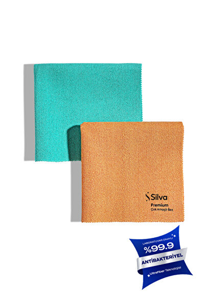 Silva Ultrafiber Premium Çok Amaçlı Bez 2'li Set -Yeşil & Turuncu