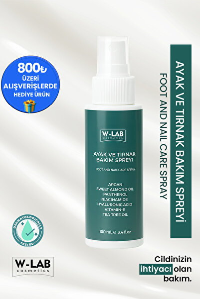 W-Lab Kozmetik Ayak, Tırnak Mantarı, Kaşıntı Ve Koku Önleyici Bakım Spreyi 100 Ml