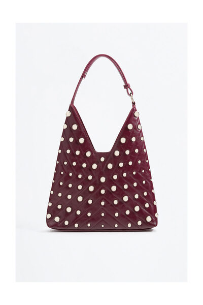 LEFTIES Woman Large Studded Shoulder Bag