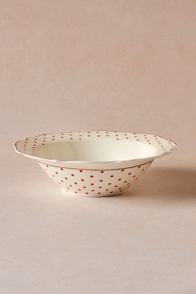 Karaca New Romantic Puantiyeli Kase 17 cm Kırmızı