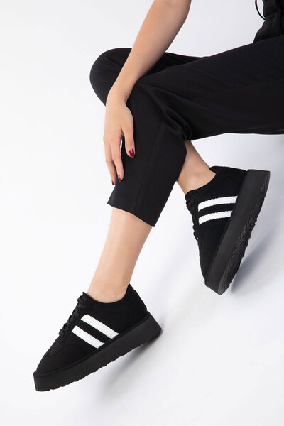 SOHO Black Suede Women's Sneaker 21222