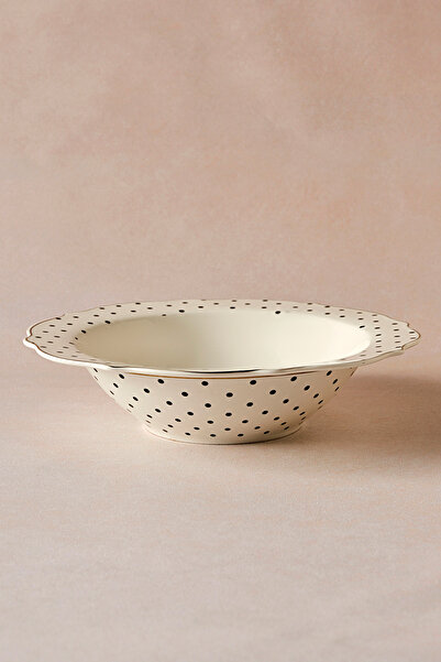 Karaca New Romantic Puantiyeli Bol Kase 25 cm Siyah