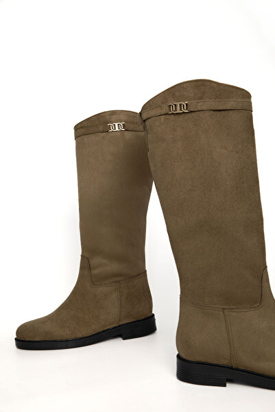 SOHO Khaki Suede Women's Boots 21174