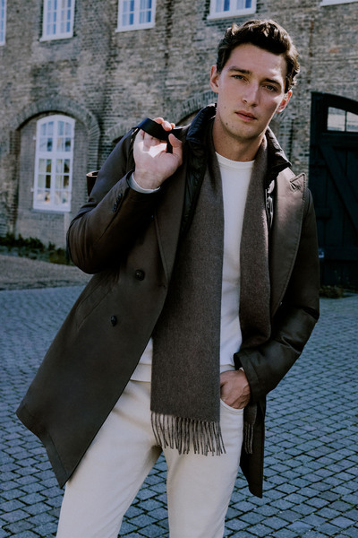 ALTINYILDIZ CLASSICS Men's Mink Standard Fit Regular Cut Wide Swallow Collar Side Pocket Coat