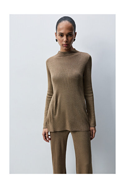 LEFTIES Woman Short Padded Coat with Knitted Collar