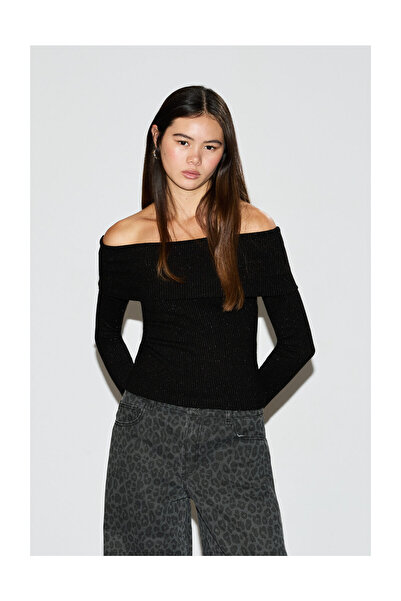 LEFTIES Woman (Teen) Top ml Bardot Necklace Rib Lurex