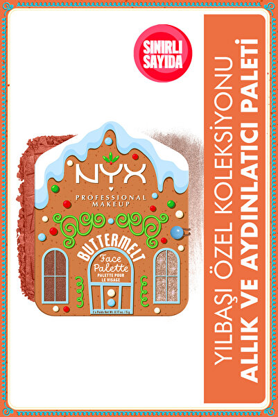NYX Professional Makeup Holiday Özel Koleksiyonu Buttermelt Allık Face Palett...
