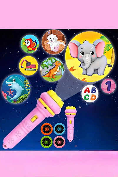 Hyd Projektör 80 Farklı Resimli Projeksiyonlu Eğitici Oyuncak El Feneri Yansıtmalı