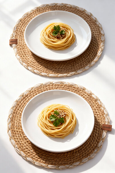 TRENDYOLMİLLA HOME 2-Piece Wicker Look American Service 30X30Cm Tphaw26Run00012