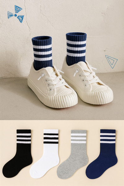 BGK 4 pár csíkos szezonális gyerekzokni