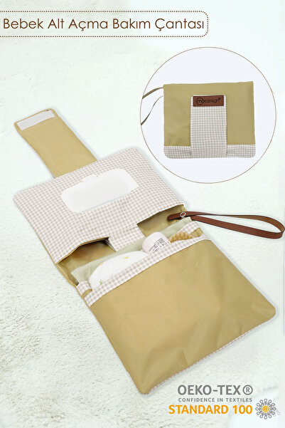 mordesign Bebek Alt Açma Bakım Çantası, Anne Bebek Organizeri, Yıkanabilir, Kir Tutmaz, Junior Serisi, Bej