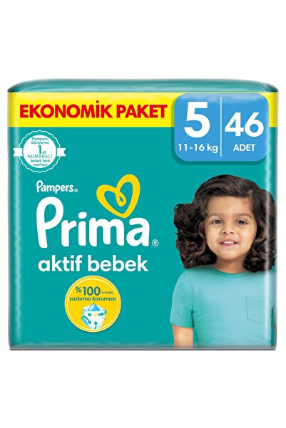 Prima Bebek Bezi Aktif Bebek 5 Beden 46 Adet Junior Fırsat Paketi
