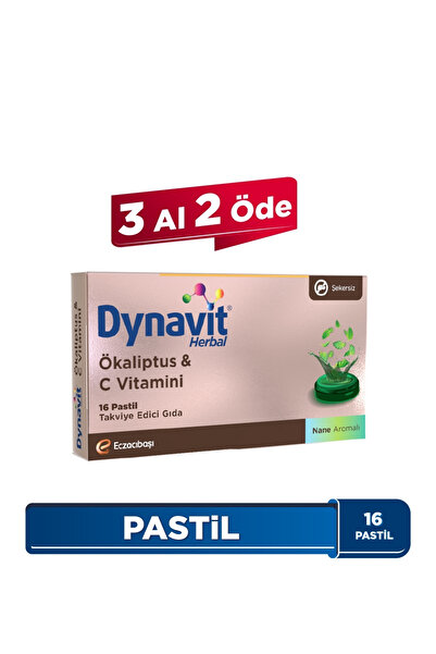 Dynavit Herbal Ökaliptus & C Vitamini 16 Pastil - Bağışıklık - Ökaliptus, C Vitamini