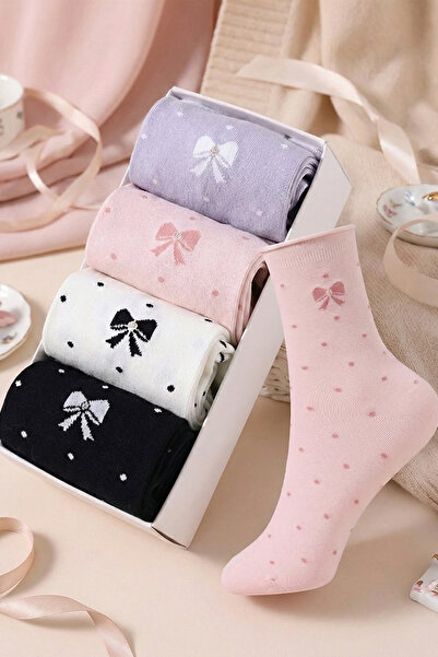 BGK 4 pár szalagmintás színes női zokni (DOBOZOTT)