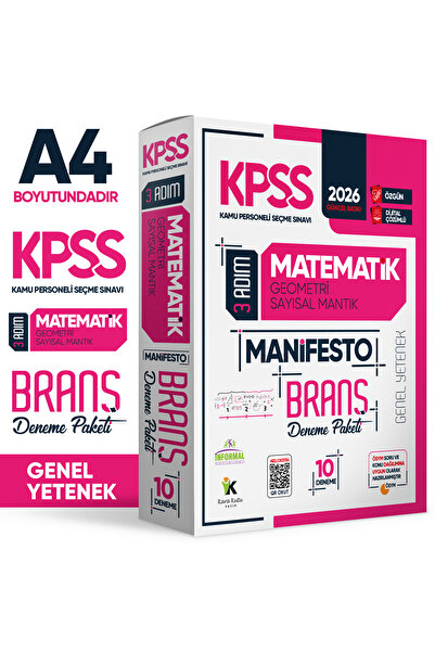 İnformal Yayınları 2026 KPSS Matematik 3 Adım Manifesto Branş Deneme Paketi 10lu Dijital Çözümlü (Sayısal Mantık Dahil)