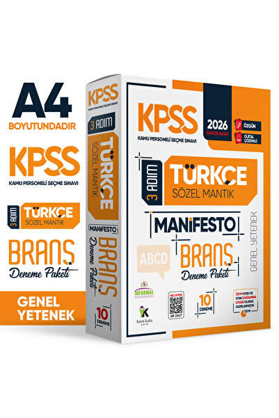 İnformal Yayınları 2026 KPSS Türkçe 3 Adım Manifesto Branş Deneme Paketi 10lu...