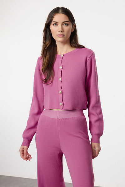 Trendyol Collection Pink Crop kötöttáru alsó-felső szett TWOAW25AU00026