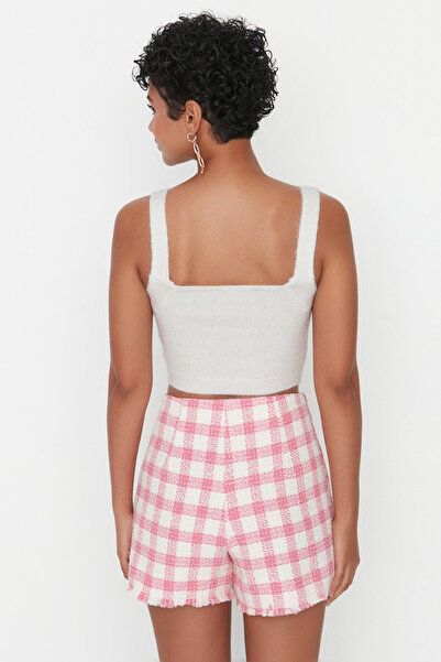 Trendyol Collection Ekru Crop Yumuşak Dokulu 2-teiliges Blusen-Häkel-Set TWOAW21HI0107