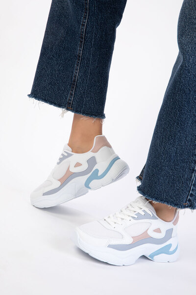 SOHO Bílo-pudrovo-modré dámské tenisky 18147