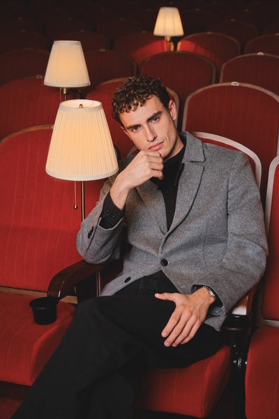 Trendyol Collection Trendyol Studio Collection világosszürke, túlméretezett gyapjúkeverék, kasmír férfi vastag kabát TMNAW26KB00001