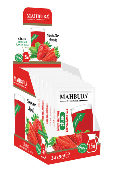 Mahbuba Çilek Aromalı Soğuk Toz Içecek 24x9gr
