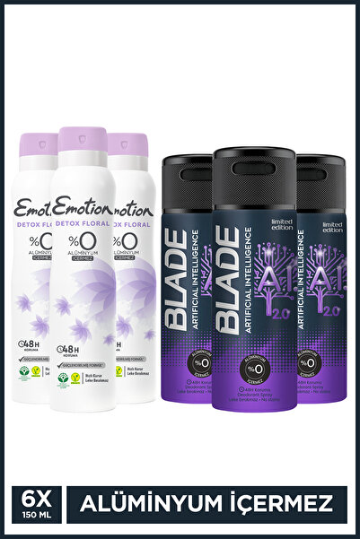 Blade Artificial Intelligence 2.0 Erkek Deodorant & Emotion Detox Floral Kadı...
