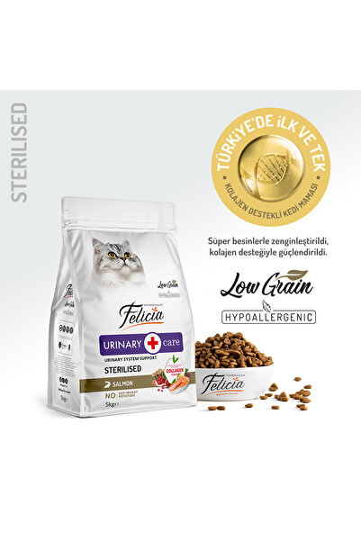 Felicia Kolajen Destekli Hipoalerjenik Somonlu Kısırlaştırılmış Yetişkin Kedi Maması 5KG