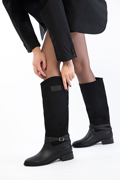 SOHO Black-Black Suede Women's Boots & Booties 21215